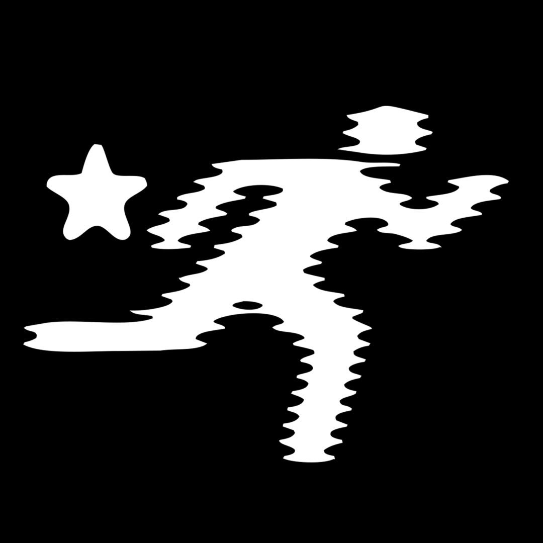 BC Records logo — a glitched running figure reaching for a star